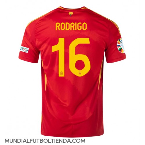 Camiseta España Rodri Hernandez #16 Primera Equipación Replica Eurocopa 2024 mangas cortas